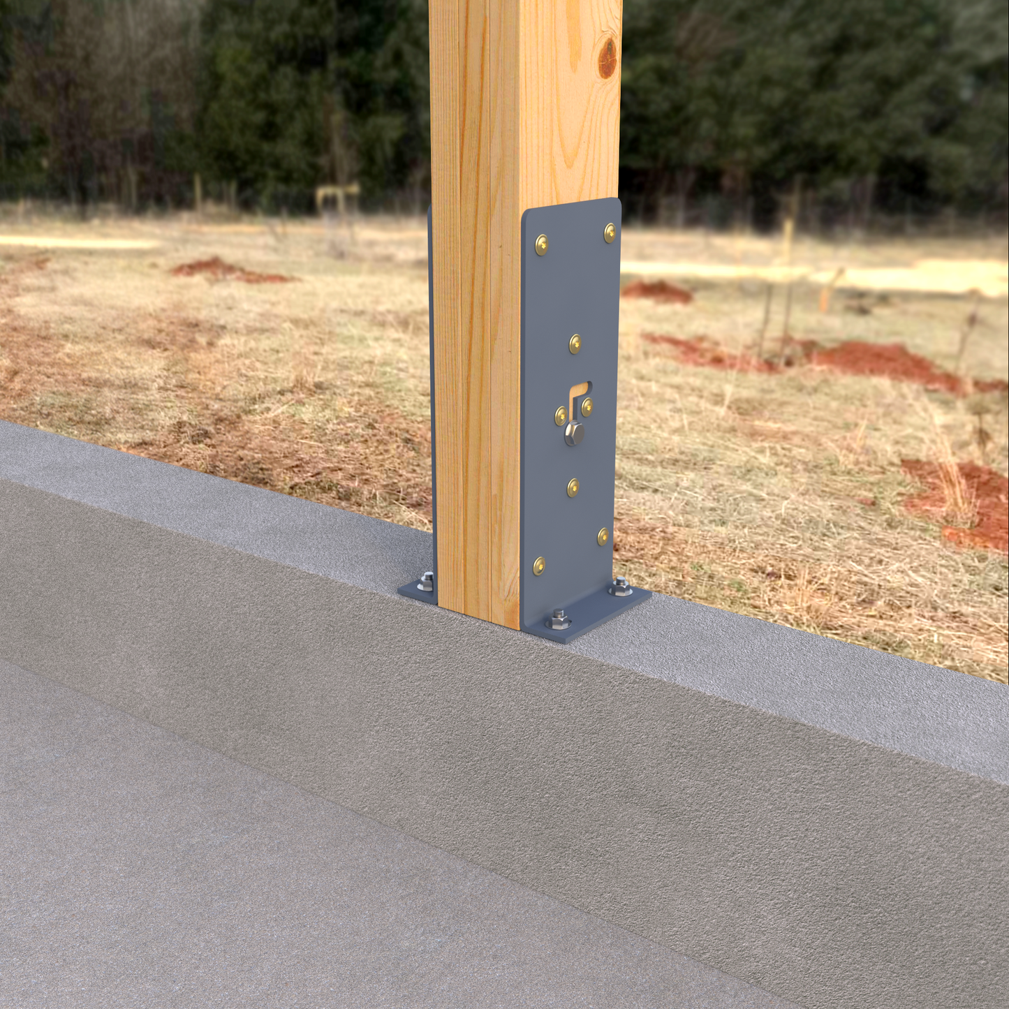 True Column Dry Set Mockup for post frame construction